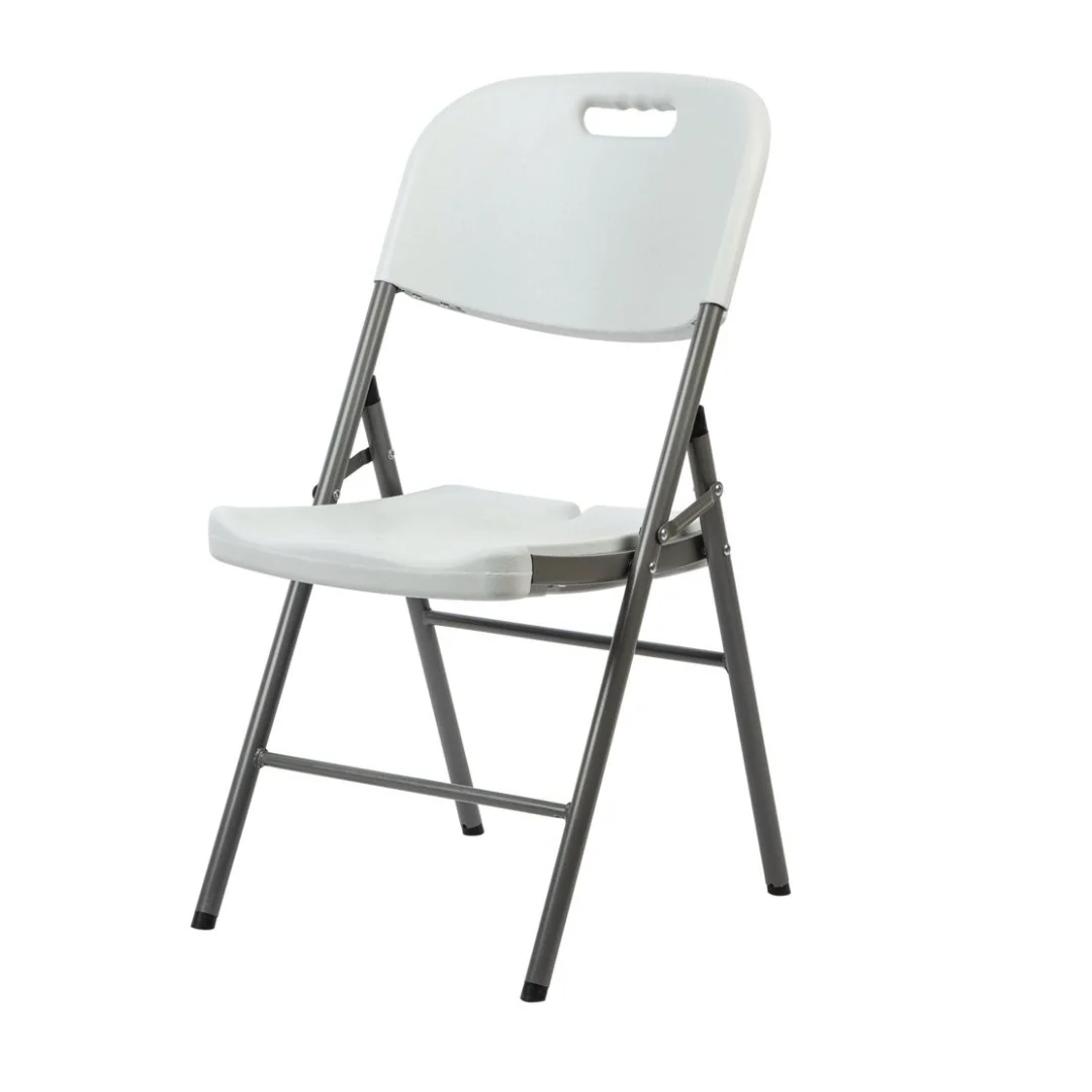 Chaise pliable en plastique pied fer