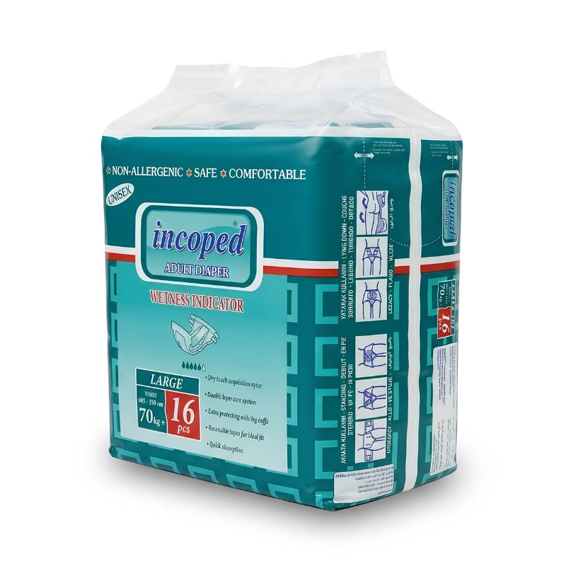 Couches Adultes Incoped Unisexe Large – 16pcs