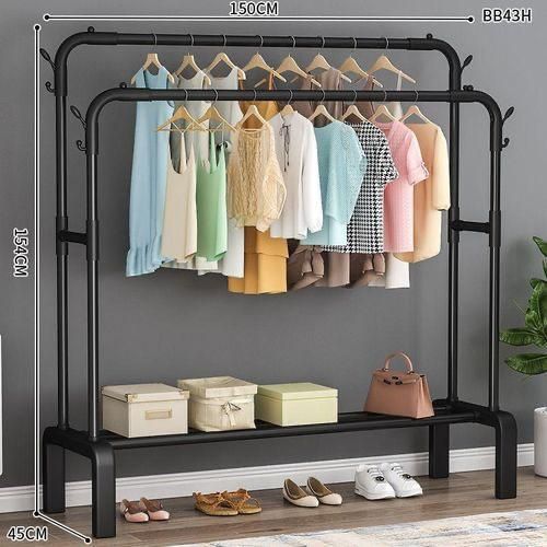 Penderie double barre pour habits, chaussures, sacs.