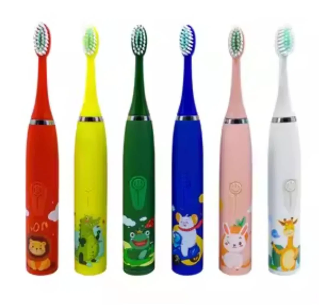 BROSSE À DENT ÉLECTRIQUE POUR ENFANTS-8têtes- - JAUNE